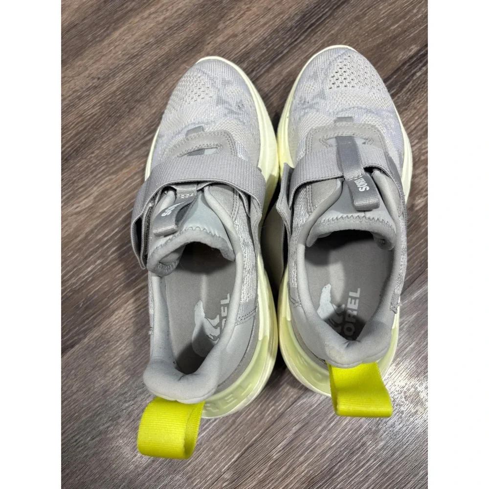 SOREL Kinetic‎ Impact Strap Grey Yellow Mesh Sneakers LL6029-278 Womens 9.5